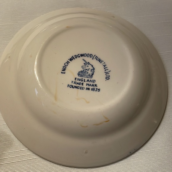 Enoch Wedgwood Tunstall England Schweppes blue Pagoda small bowl dish 4.75” - Picture 4 of 8